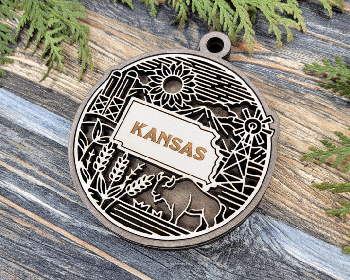 Kansas State Heritage Series - FramePop Collection - Ornaments and Signage - SVG, PDF, ai File Download - Works with all Lasers