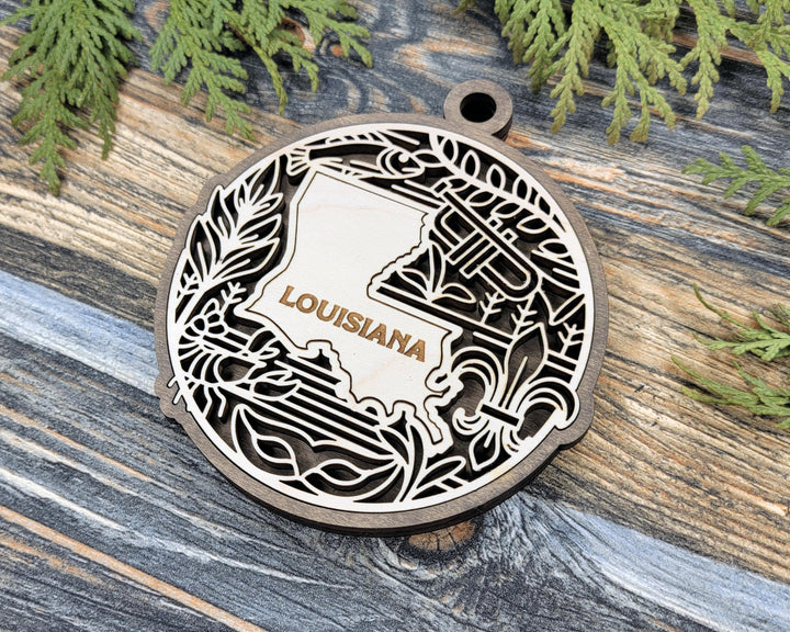 Louisiana State Heritage Series - FramePop Collection - Ornaments and Signage - SVG, PDF, ai File Download - Works with all Lasers