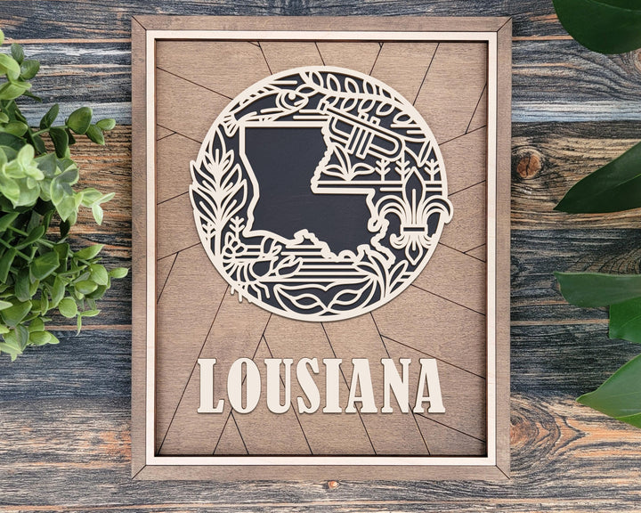 Louisiana State Heritage Series - FramePop Collection - Ornaments and Signage - SVG, PDF, ai File Download - Works with all Lasers