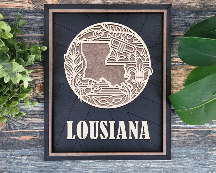 Louisiana State Heritage Series - FramePop Collection - Ornaments and Signage - SVG, PDF, ai File Download - Works with all Lasers