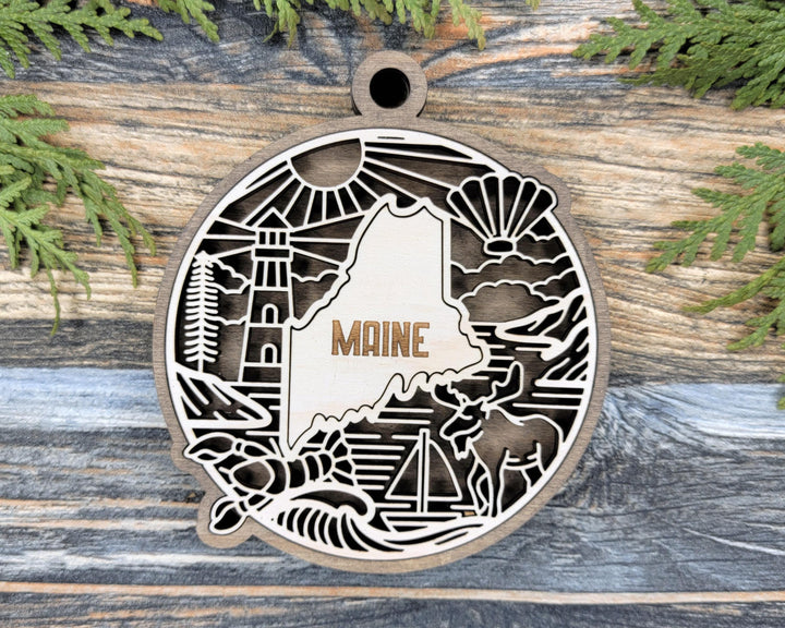 Maine State Heritage Series - FramePop Collection - Ornaments and Signage - SVG, PDF, ai File Download - Works with all Lasers