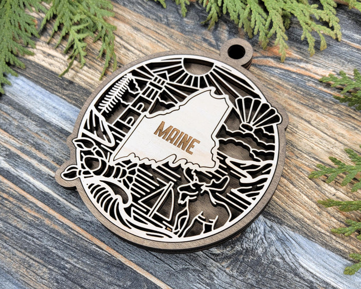 Maine State Heritage Series - FramePop Collection - Ornaments and Signage - SVG, PDF, ai File Download - Works with all Lasers