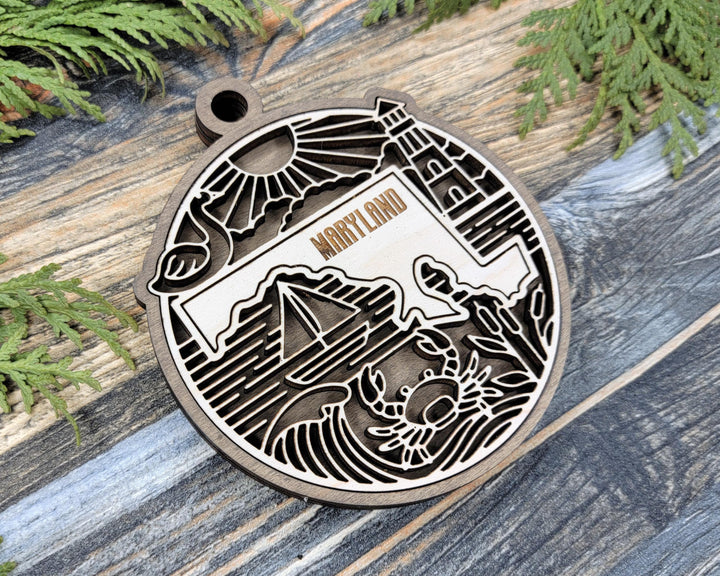 Maryland State Heritage Series - FramePop Collection - Ornaments and Signage - SVG, PDF, ai File Download - Works with all Lasers