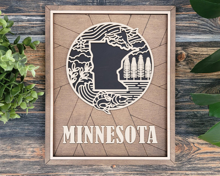 Minnesota State Heritage Series - FramePop Collection - Ornaments and Signage - SVG, PDF, ai File Download - Works with all Lasers