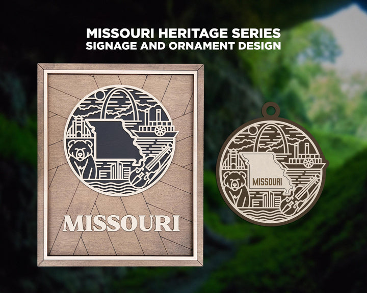Missouri State Heritage Series - FramePop Collection - Ornaments and Signage - SVG, PDF, ai File Download - Works with all Lasers