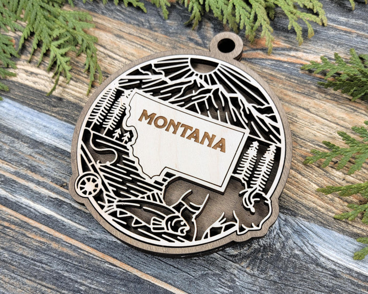 Montana State Heritage Series - FramePop Collection - Ornaments and Signage - SVG, PDF, ai File Download - Works with all Lasers