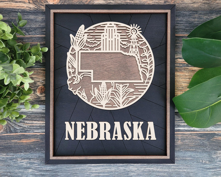 Nebraska State Heritage Series - FramePop Collection - Ornaments and Signage - SVG, PDF, ai File Download - Works with all Lasers