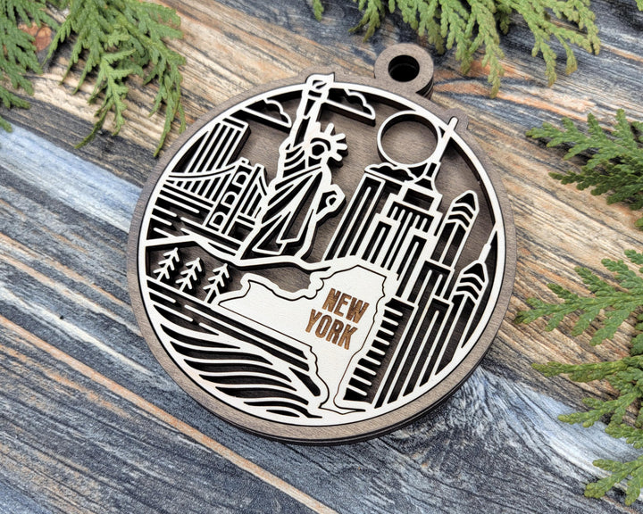 New York State Heritage Series - FramePop Collection - Ornaments and Signage - SVG, PDF, ai File Download - Works with all Lasers