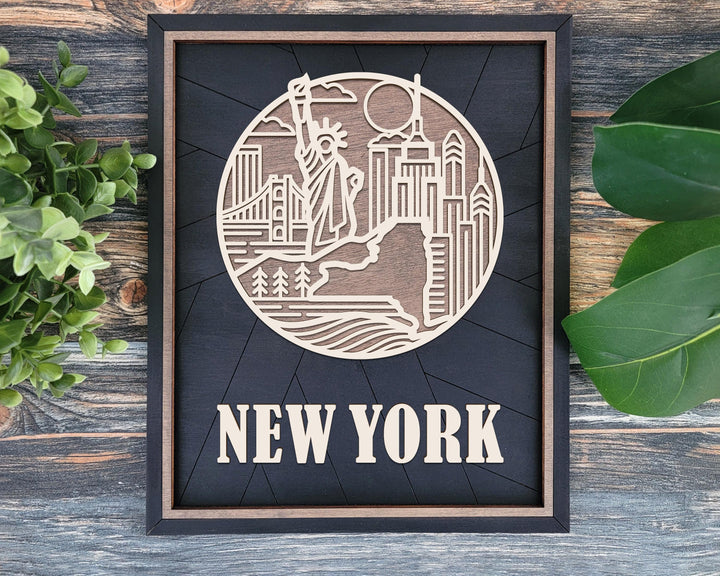 New York State Heritage Series - FramePop Collection - Ornaments and Signage - SVG, PDF, ai File Download - Works with all Lasers