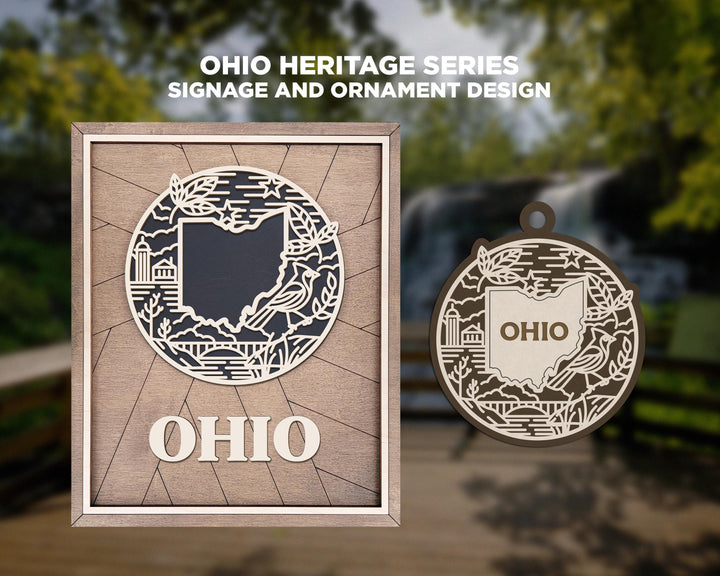 Ohio State Heritage Series - FramePop Collection - Ornaments and Signage - SVG, PDF, ai File Download - Works with all Lasers