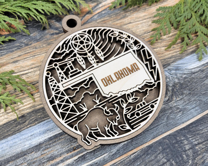 Oklahoma State Heritage Series - FramePop Collection - Ornaments and Signage - SVG, PDF, ai File Download - Works with all Lasers