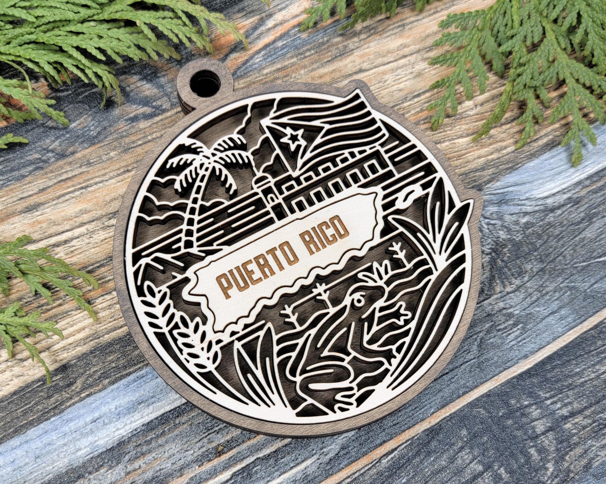 Puerto Rico State Heritage Series - FramePop Collection - Ornaments and Signage - SVG, PDF, ai File Download - Works with all Lasers