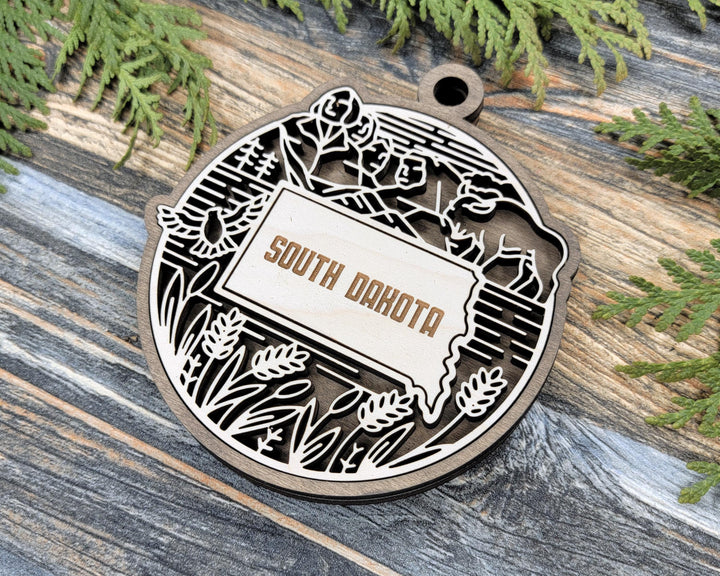 South Dakota State Heritage Series - FramePop Collection - Ornaments and Signage - SVG, PDF, ai File Download - Works with all Lasers