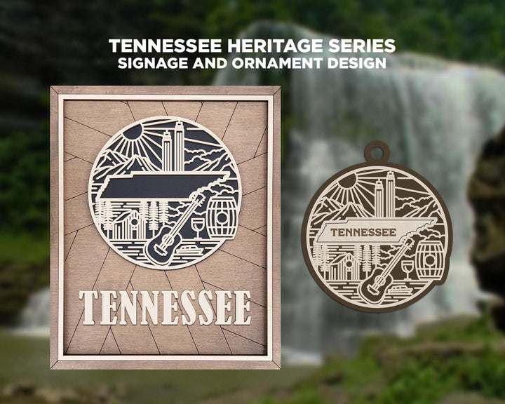 Tennessee State Heritage Series - FramePop Collection - Ornaments and Signage - SVG, PDF, ai File Download - Works with all Lasers