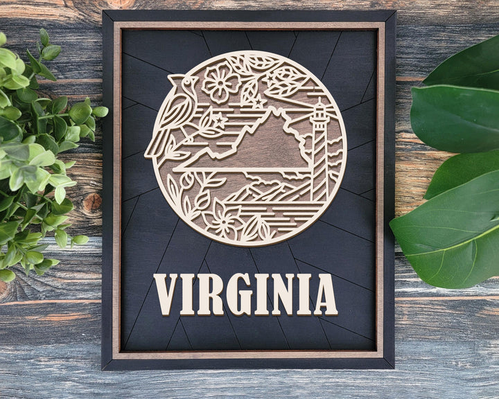 Virginia State Heritage Series - FramePop Collection - Ornaments and Signage - SVG, PDF, ai File Download - Works with all Lasers