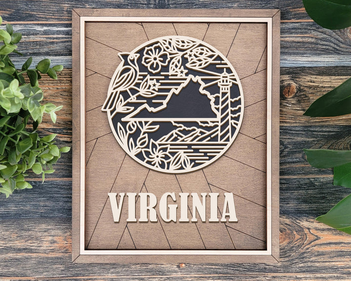 Virginia State Heritage Series - FramePop Collection - Ornaments and Signage - SVG, PDF, ai File Download - Works with all Lasers