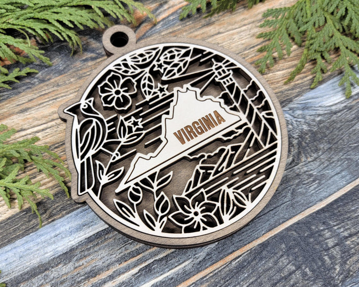 Virginia State Heritage Series - FramePop Collection - Ornaments and Signage - SVG, PDF, ai File Download - Works with all Lasers