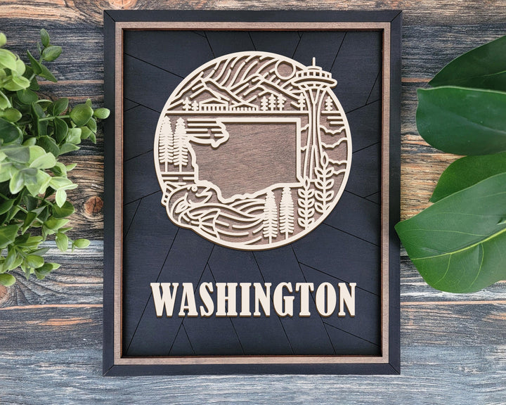 Washington State Heritage Series - FramePop Collection - Ornaments and Signage - SVG, PDF, ai File Download - Works with all Lasers