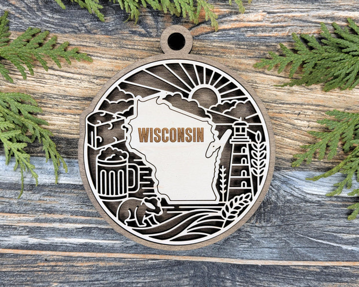 Wisconsin State Heritage Series - FramePop Collection - Ornaments and Signage - SVG, PDF, ai File Download - Works with all Lasers