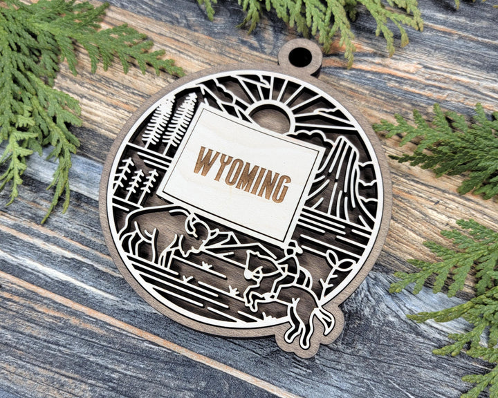 Wyoming State Heritage Series - FramePop Collection - Ornaments and Signage - SVG, PDF, ai File Download - Works with all Lasers