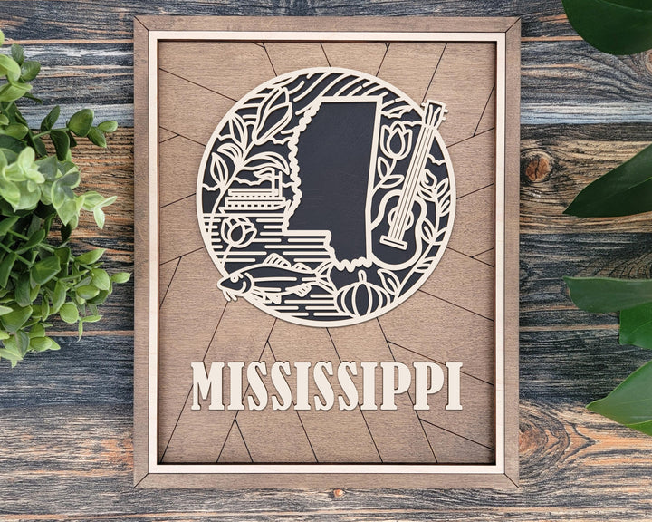 Mississippi State Heritage Series - FramePop Collection - Ornaments and Signage - SVG, PDF, ai File Download - Works with all Lasers