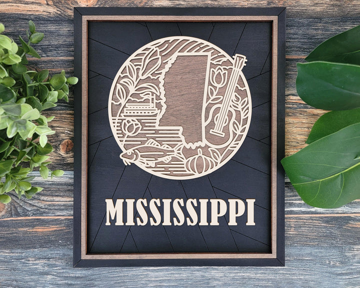 Mississippi State Heritage Series - FramePop Collection - Ornaments and Signage - SVG, PDF, ai File Download - Works with all Lasers
