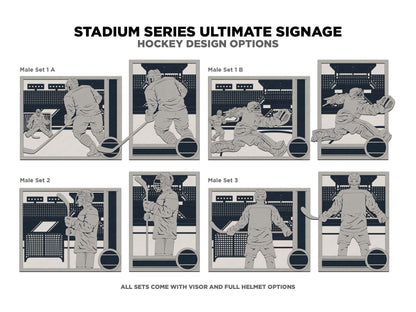 Stadium Series Ultimate Signage - Hockey - 7 poses Male and Female - 2 orientations - 28 designs - Works with all Laser Types
