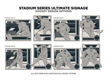 Stadium Series Ultimate Signage - Hockey - 7 poses Male and Female - 2 orientations - 28 designs - Works with all Laser Types