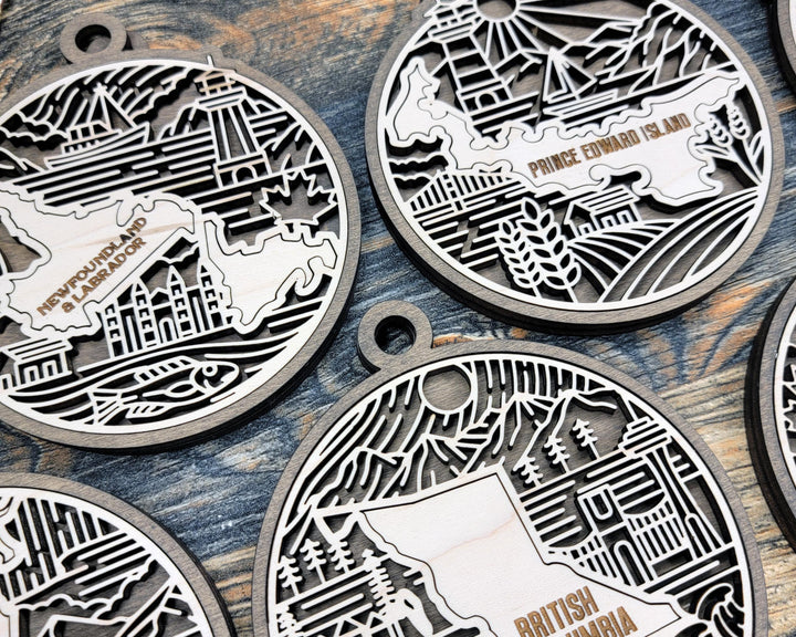 Canadian Provincial Heritage Series - FramePop Collection - Ornaments and Signage - SVG, PDF, ai File Download - Works with all Lasers