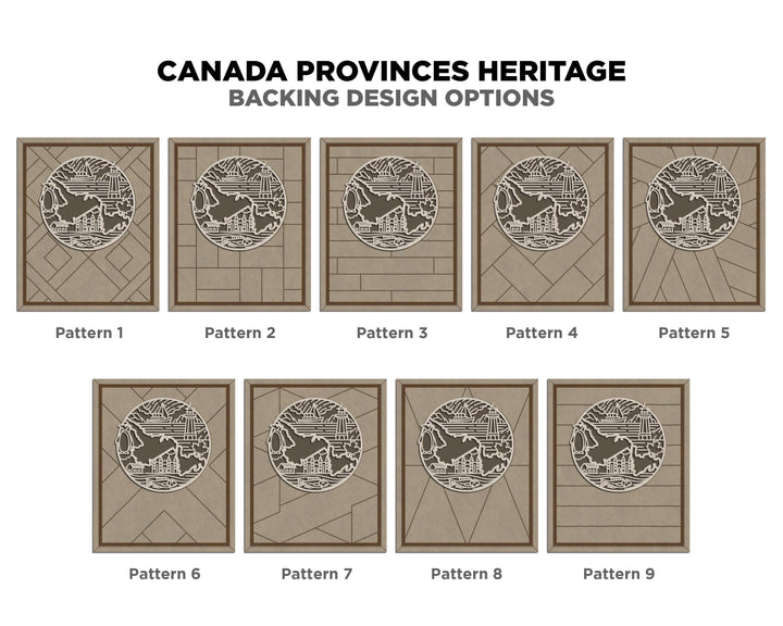 Canadian Provincial Heritage Series - FramePop Collection - Ornaments and Signage - SVG, PDF, ai File Download - Works with all Lasers