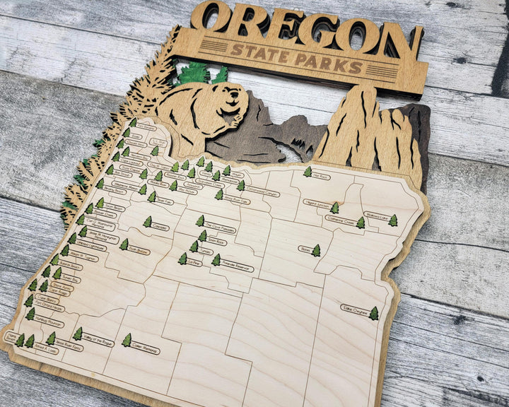 The Oregon State Park Map - Custom and Non Customizable Options - SVG, PDF File Download - Tested in Lightburn and Glowforge