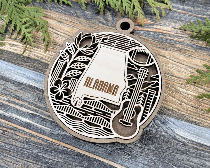 Alabama State Heritage Series - FramePop Collection - Ornaments and Signage - SVG, PDF, ai File Download - Works with all Lasers