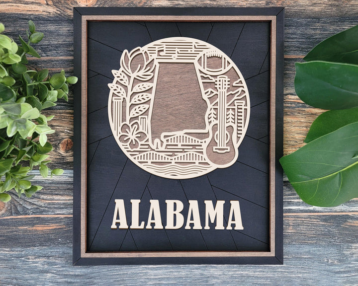 Alabama State Heritage Series - FramePop Collection - Ornaments and Signage - SVG, PDF, ai File Download - Works with all Lasers