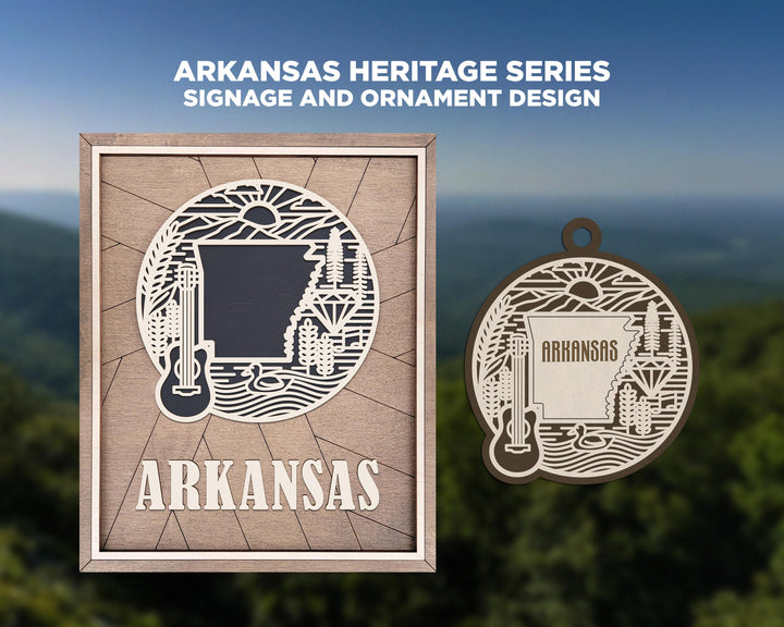 Arkansas State Heritage Series - FramePop Collection - Ornaments and Signage - SVG, PDF, ai File Download - Works with all Lasers