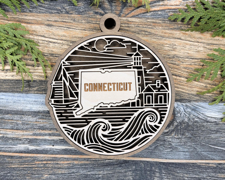Connecticut State Heritage Series - FramePop Collection - Ornaments and Signage - SVG, PDF, ai File Download - Works with all Lasers