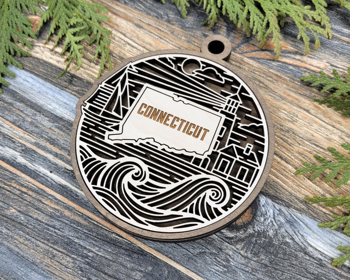 Connecticut State Heritage Series - FramePop Collection - Ornaments and Signage - SVG, PDF, ai File Download - Works with all Lasers