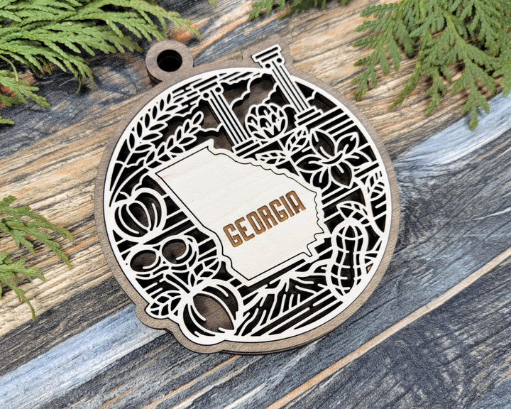 Georgia State Heritage Series - FramePop Collection - Ornaments and Signage - SVG, PDF, ai File Download - Works with all Lasers