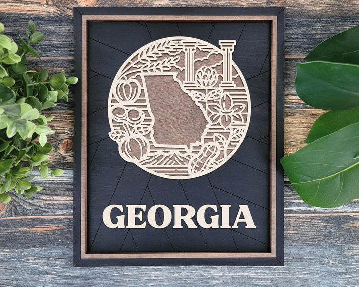 Georgia State Heritage Series - FramePop Collection - Ornaments and Signage - SVG, PDF, ai File Download - Works with all Lasers