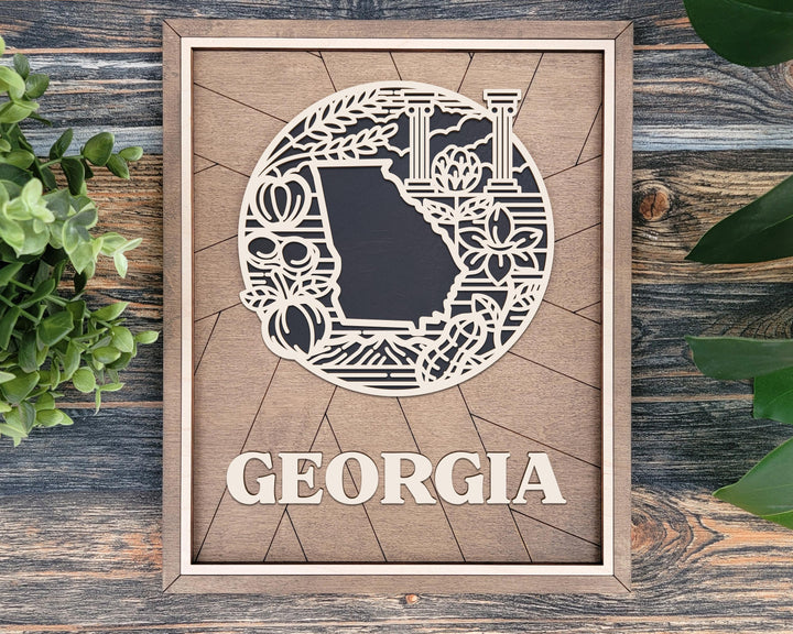 Georgia State Heritage Series - FramePop Collection - Ornaments and Signage - SVG, PDF, ai File Download - Works with all Lasers