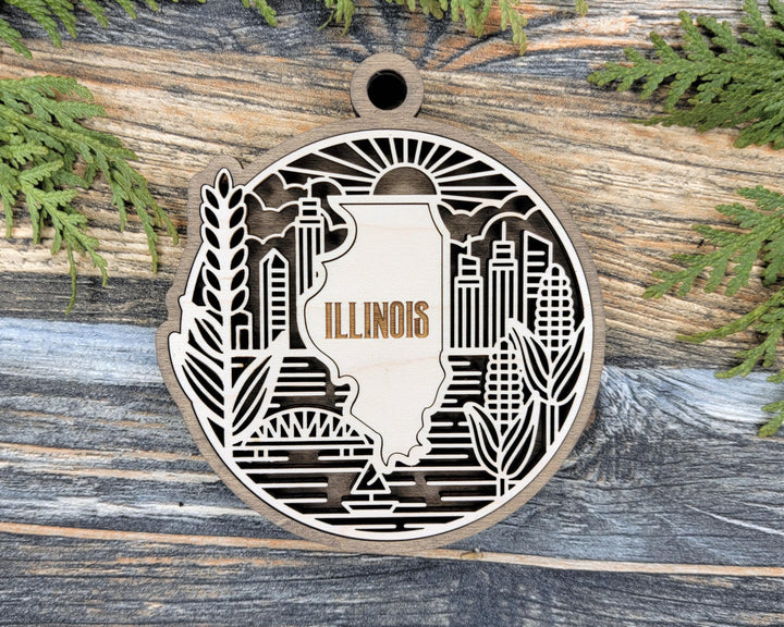Illinois State Heritage Series - FramePop Collection - Ornaments and Signage - SVG, PDF, ai File Download - Works with all Lasers