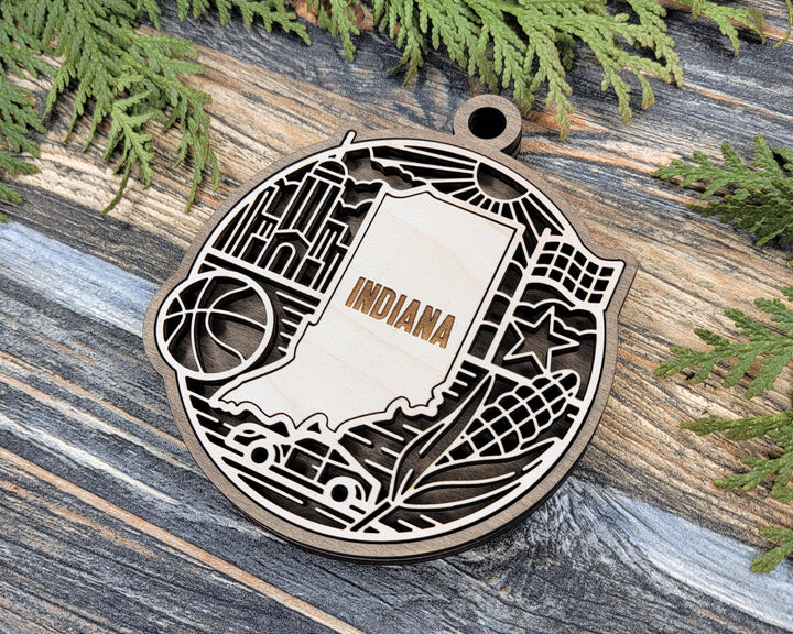 Indiana State Heritage Series - FramePop Collection - Ornaments and Signage - SVG, PDF, ai File Download - Works with all Lasers