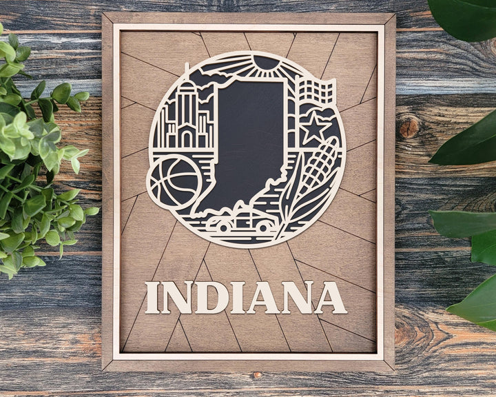 Indiana State Heritage Series - FramePop Collection - Ornaments and Signage - SVG, PDF, ai File Download - Works with all Lasers