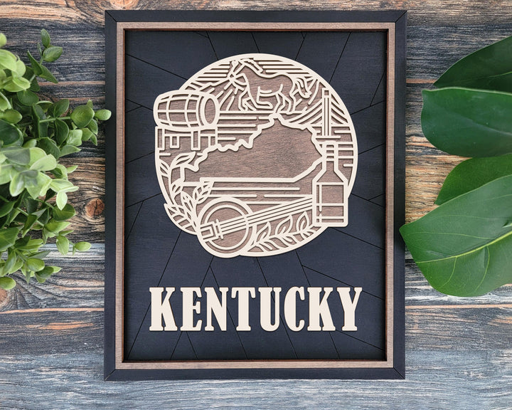 Kentucky State Heritage Series - FramePop Collection - Ornaments and Signage - SVG, PDF, ai File Download - Works with all Lasers