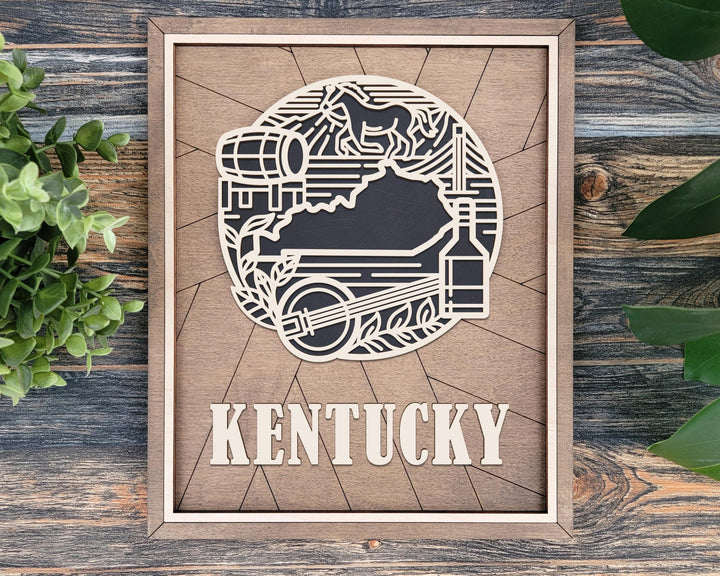 Kentucky State Heritage Series - FramePop Collection - Ornaments and Signage - SVG, PDF, ai File Download - Works with all Lasers