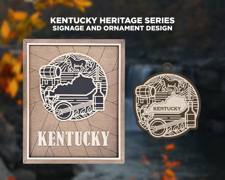 Kentucky State Heritage Series - FramePop Collection - Ornaments and Signage - SVG, PDF, ai File Download - Works with all Lasers