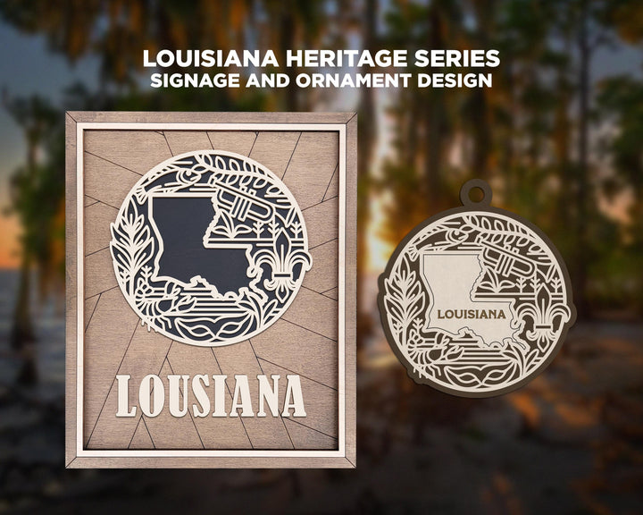 Louisiana State Heritage Series - FramePop Collection - Ornaments and Signage - SVG, PDF, ai File Download - Works with all Lasers