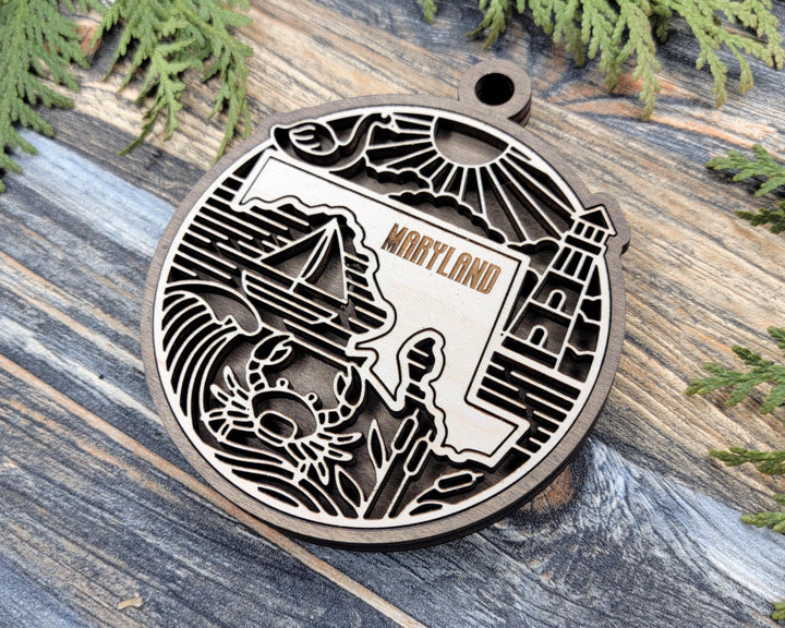 Maryland State Heritage Series - FramePop Collection - Ornaments and Signage - SVG, PDF, ai File Download - Works with all Lasers