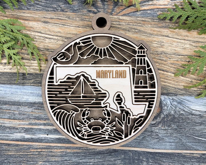 Maryland State Heritage Series - FramePop Collection - Ornaments and Signage - SVG, PDF, ai File Download - Works with all Lasers
