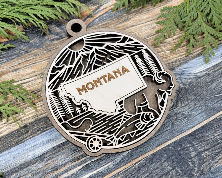 Montana State Heritage Series - FramePop Collection - Ornaments and Signage - SVG, PDF, ai File Download - Works with all Lasers