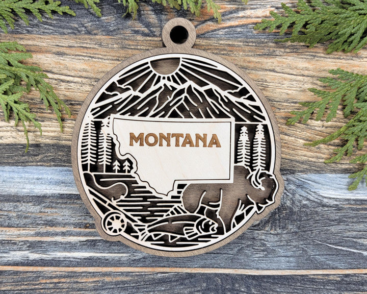 Montana State Heritage Series - FramePop Collection - Ornaments and Signage - SVG, PDF, ai File Download - Works with all Lasers